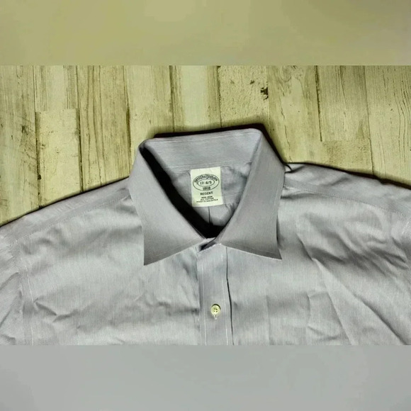 Brooks Brothers Shirt Mens 17 4/5 Button Up Long Sleeve Dress Light Purple - Picture 4 of 13
